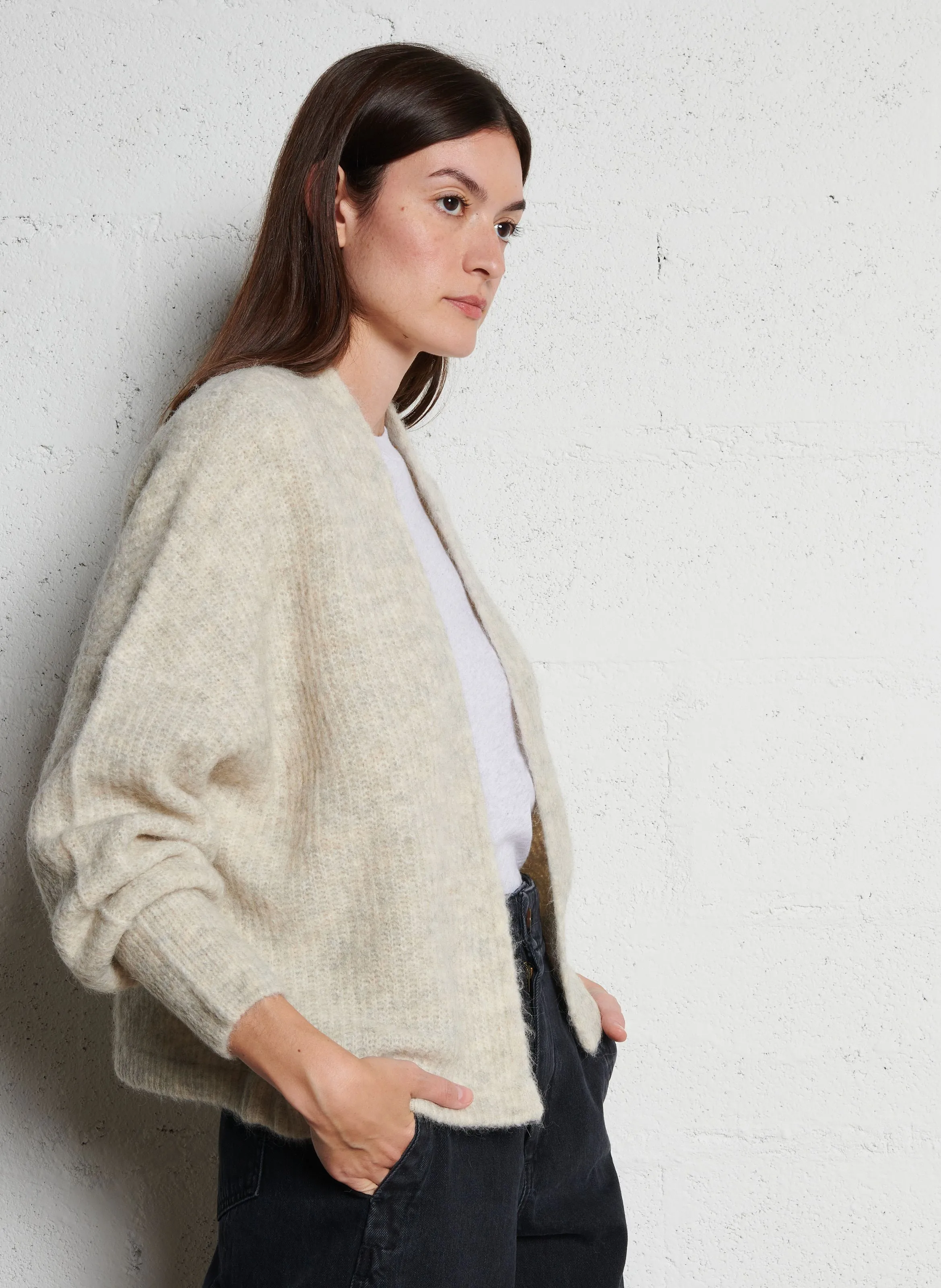 AMERICAN VINTAGE EAST - Cárdigan de punto ancho en beige