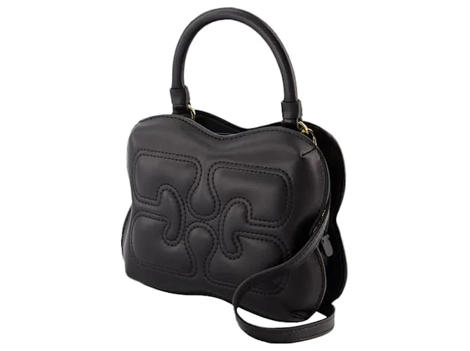 Bandolera Butterfly Small - Ganni - Cuero sintético - Negro 