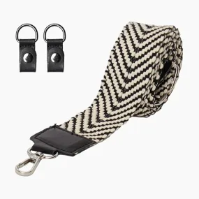 Bandolera con clip tejido de espiga negra