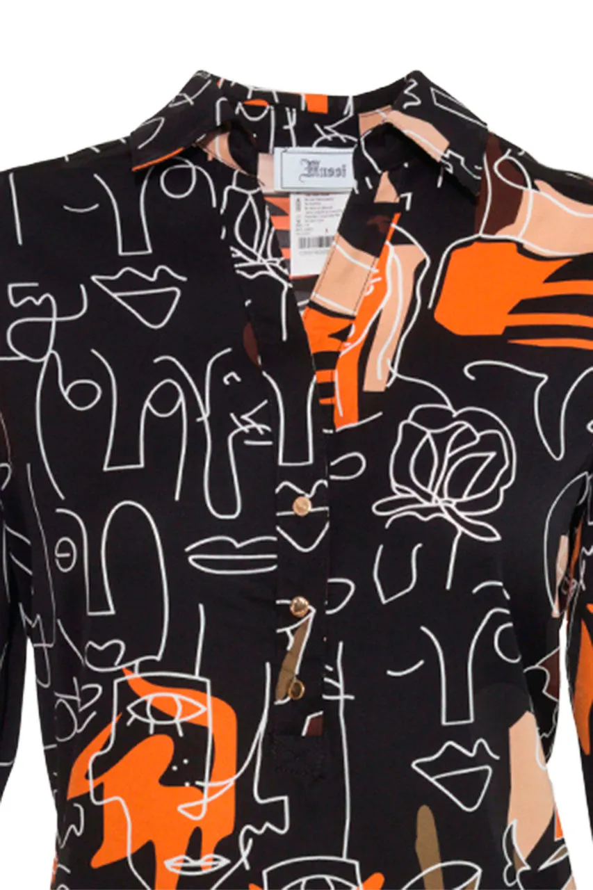 Blusa Estampada Cuello Mao Mussi 235031