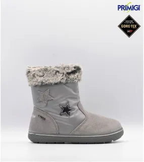 BOTAS NIÑA PRIMIGI GORE-TEX GRIS CON PELO ESTRELLAS