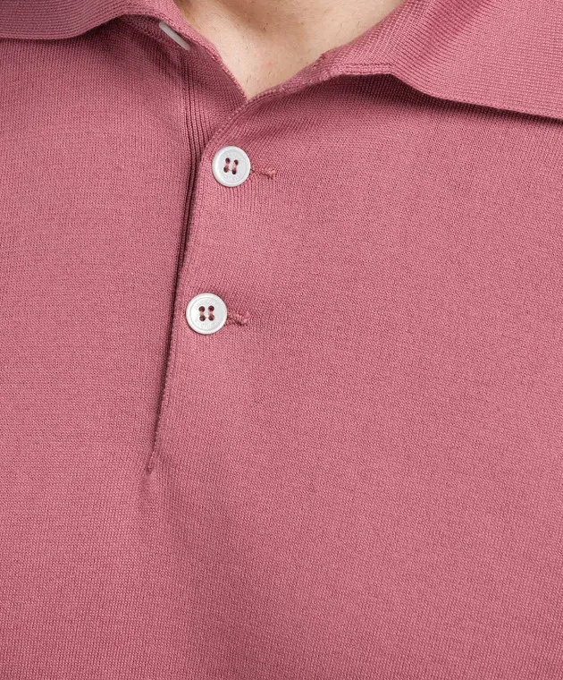 Brunello Cucinelli Pink polo shirt with edging