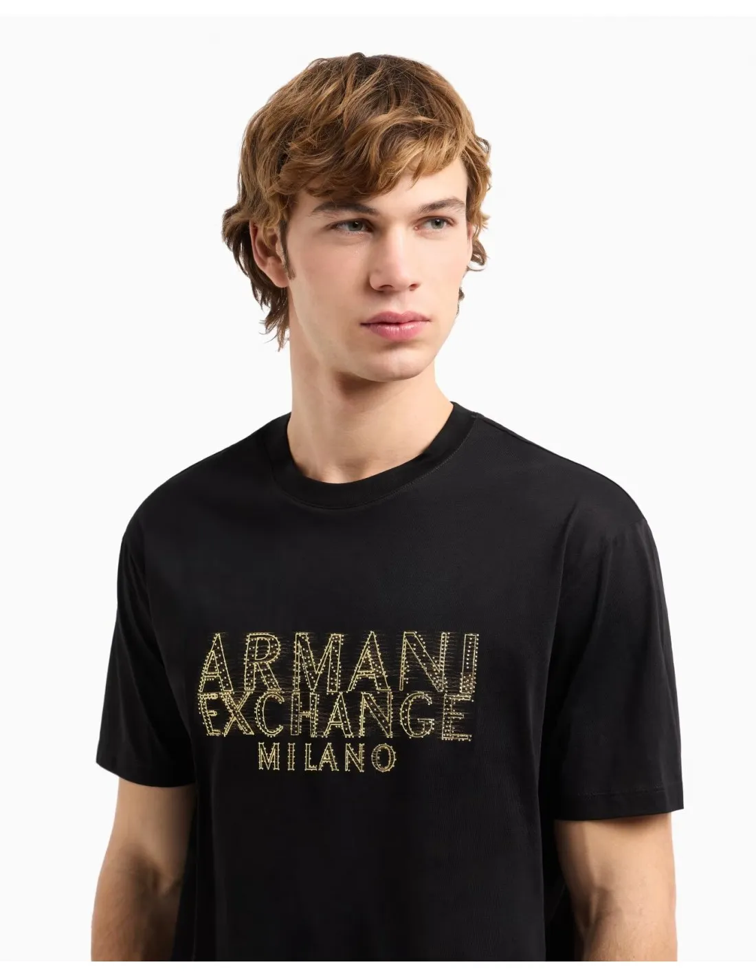 Camiseta regular fit con logo efecto difuminado con logo Armani Exchange
