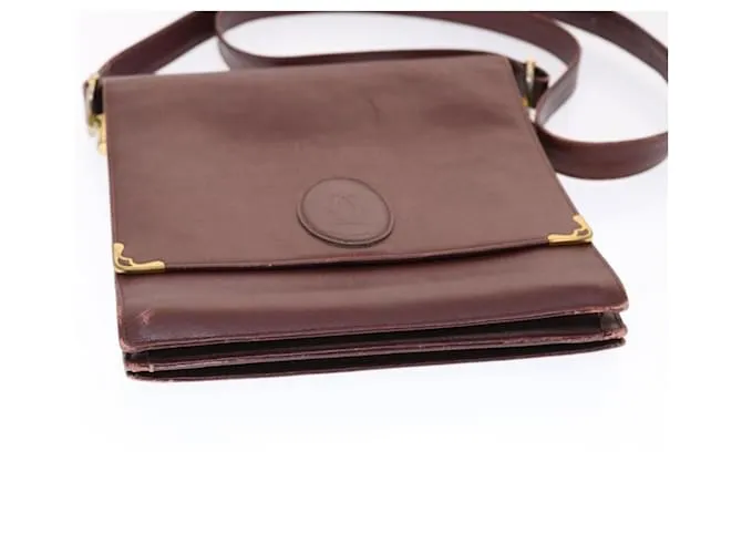 CARTIER Bandolera Cuero 2Conjunto Vino Tinto Auth bs6880 Burdeos 