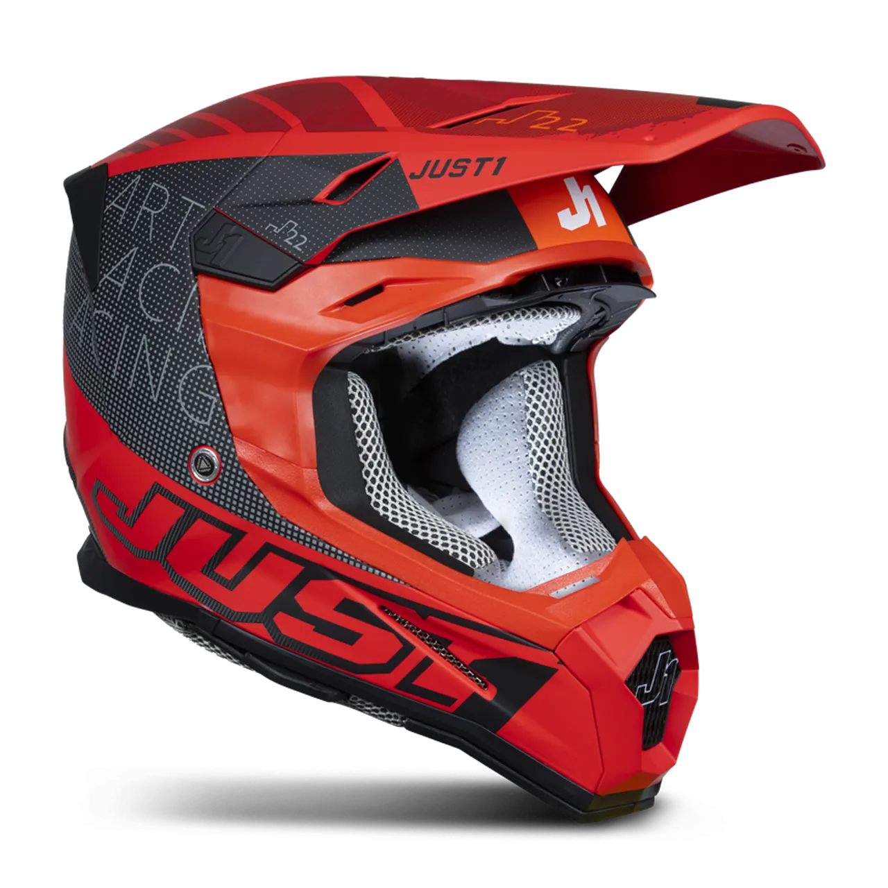 Casco de Cross Just1 J22 F Dynamo Rojo-Negro 