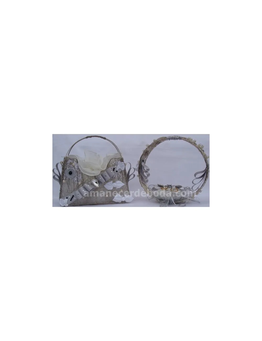 Cojin porta anillos y cesta arras