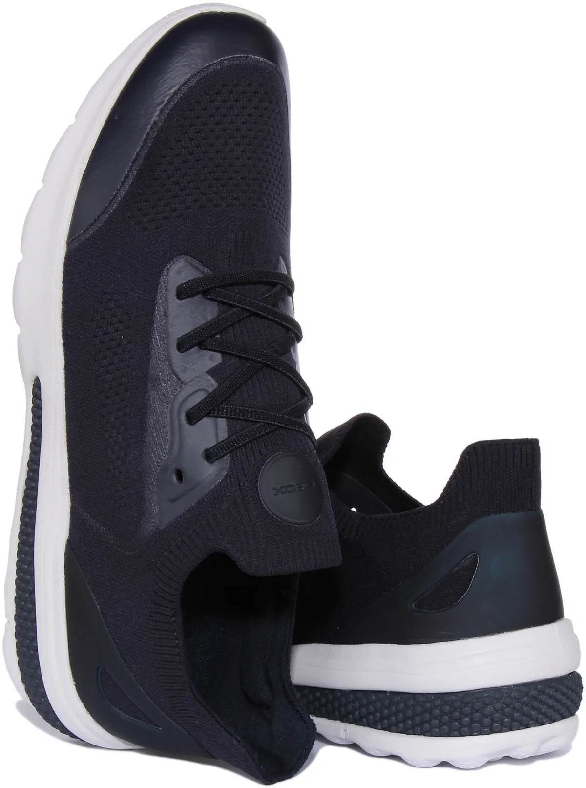 Geox U Spherica Actif Zapatillas con cordones en tejido de punto para hombre en gris claro