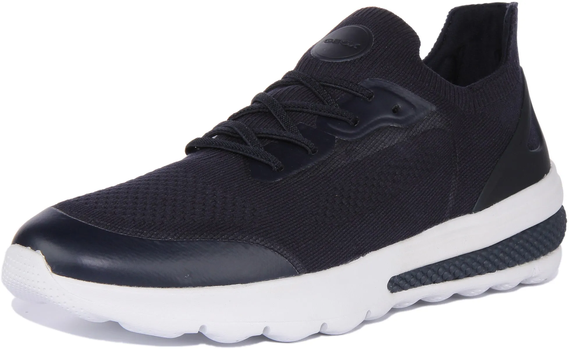 Geox U Spherica Actif Zapatillas con cordones en tejido de punto para hombre en gris claro