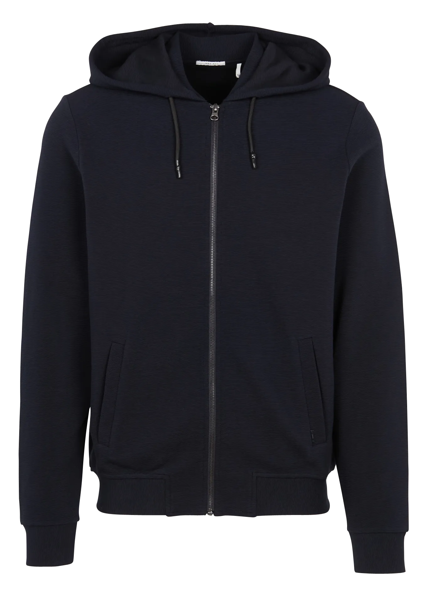 IKKS Cárdigan regular fit de mezcla de algodón con cuello redondo y capucha en azul