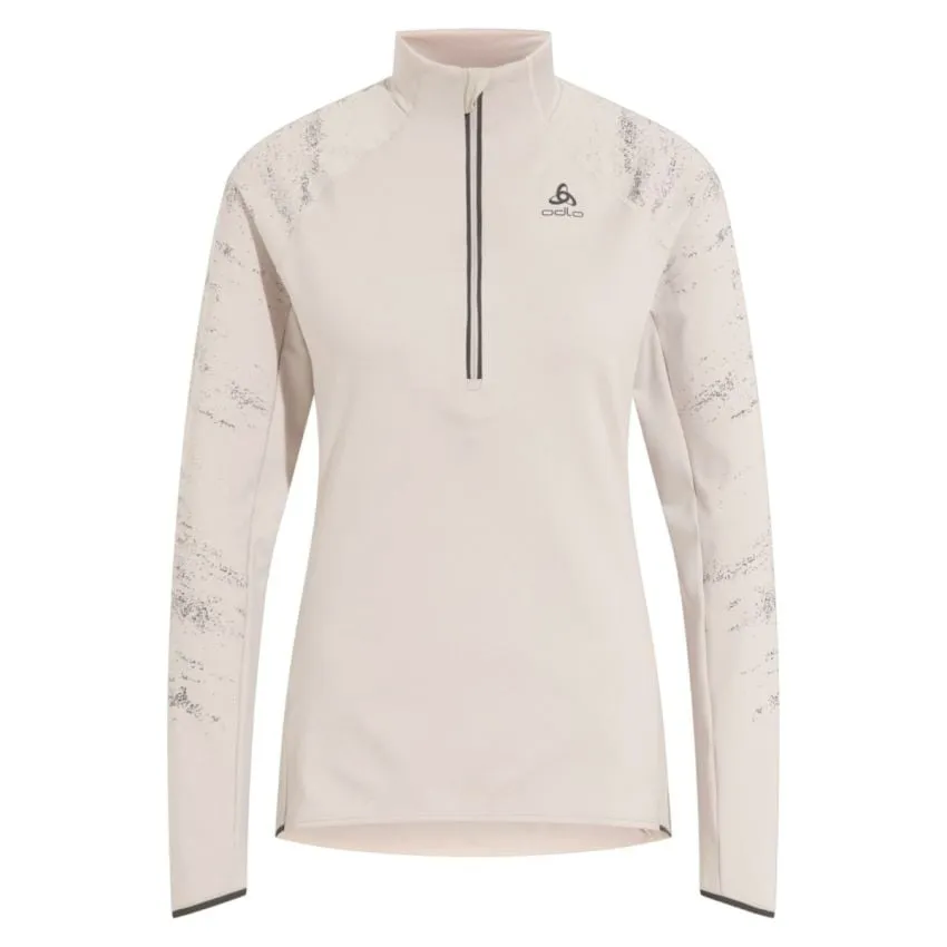Odlo Mujer Capa intermedia Zeroweight Ceramiwarm Reflective Mid Layer Half Zip Blanco 
