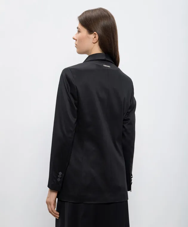Peserico Black jacket with monil chain