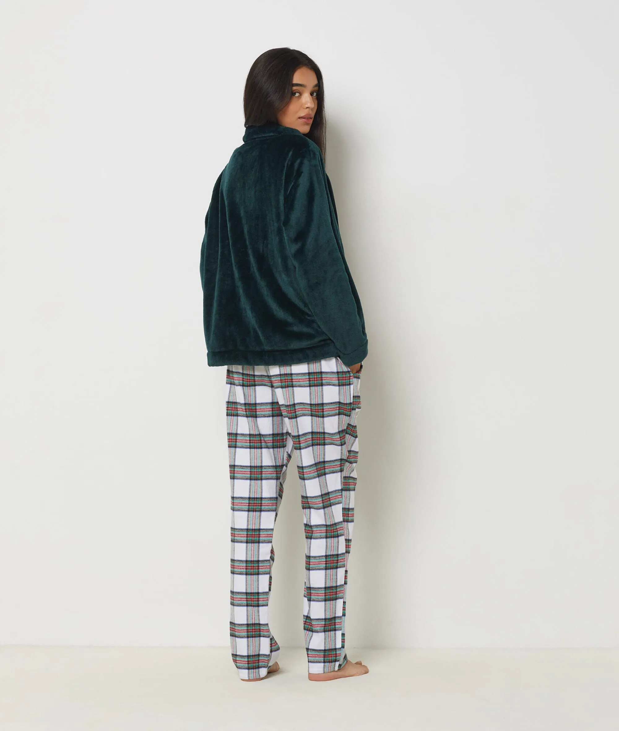 Pijama 3 piezas con chaqueta polar VENTURA VERT SAPIN - ETAM