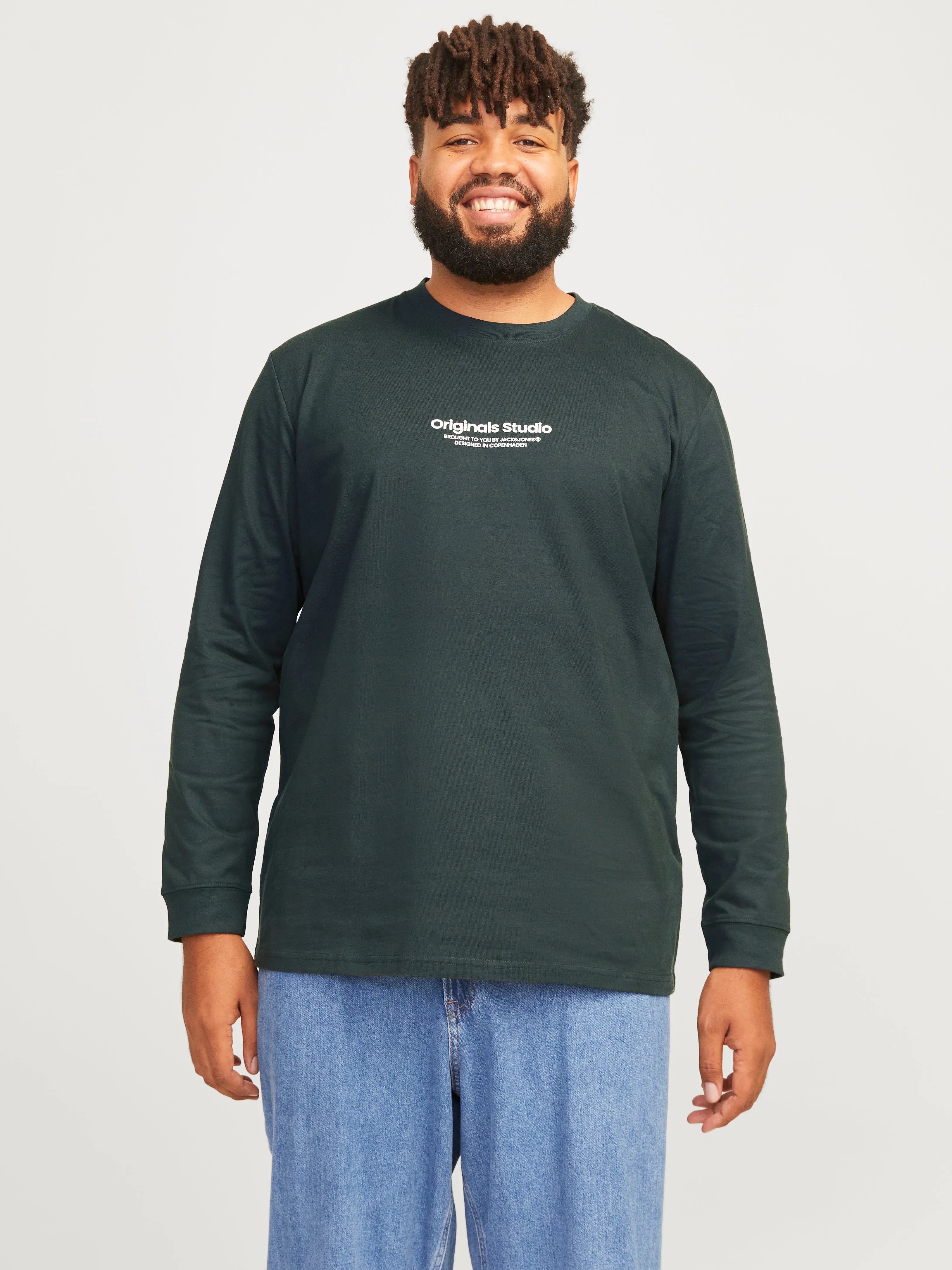 Plus Camiseta Estampado | Verde oscuro | Jack & Jones®