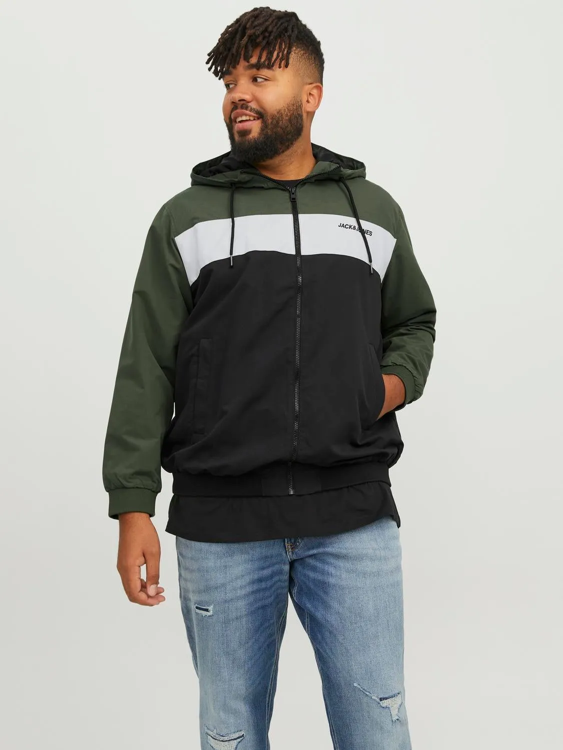 Plus Size Chaqueta bomber | Verde oscuro | Jack & Jones®