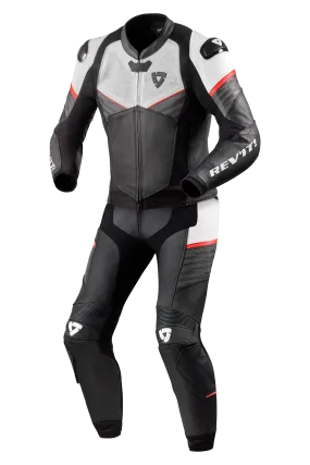 Rev'it! Mono de cuero Combi Beta Blanco-Rojo Neón