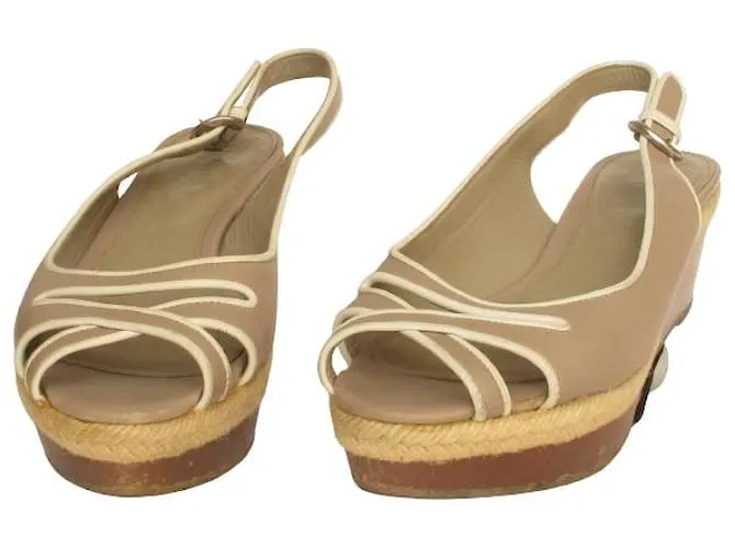 Sandalias de cuña de SERGIO ROSSI Beige 
