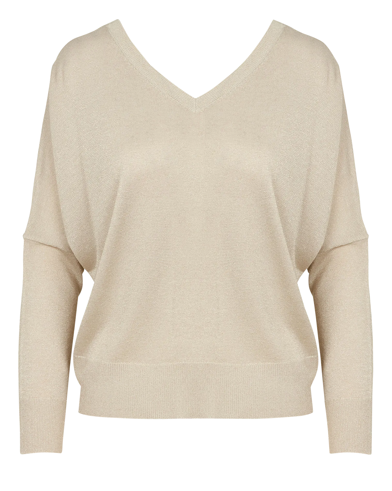 SUD EXPRESS GONAMA - Cárdigan de punto lúrex con cuello de pico en blanco