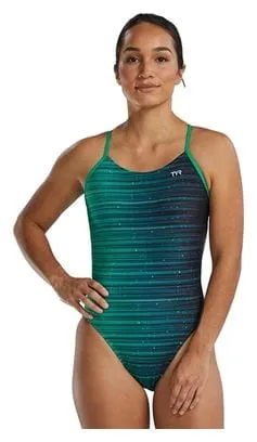 Tyr Traje de baño recortado Tyr Durafast Elite Speedwarp Verde Mujer