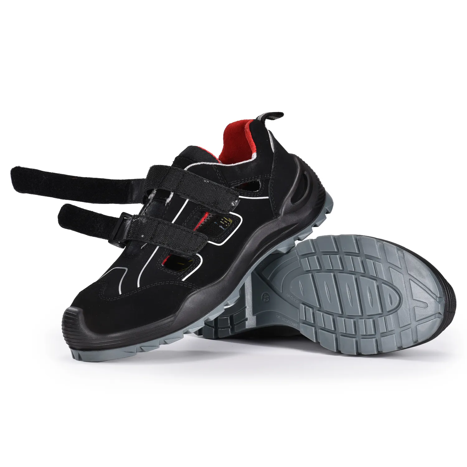 Zapato de trabajo con sandalias de seguridad de cuero liviano con puntera compuesta S1P L-7518